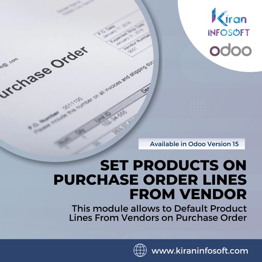 Automatically set products on purchase order lines from Vendor